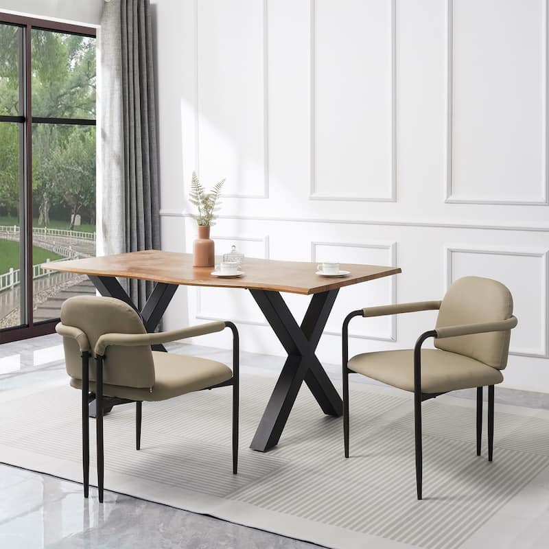 Christopher Knight Home - Logan Upholstered Dining Chair (Set of 2) - Espresso+Khaki