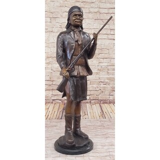 Hand Made Geronimo With Rifle By C.M Russell Bronze Sculpture Figurine ...