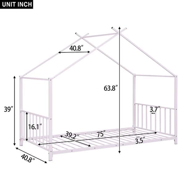 dimension image slide 0 of 3, Metal House Platform Bed