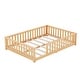 preview thumbnail 36 of 106, Twin/Full/Queen Size Floor Bed with Safety Guardrails for Kids, Wood Montessori Bedframe w/ Door, Children's Noiseless Beds