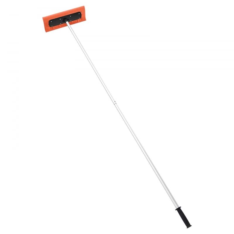 17.7-Inch Foam Blade Roof Snow Rake with Adjustable Aluminum Handle for Easy Snow Removal - 88.58-221.26 x 17.72 x 6.30 in