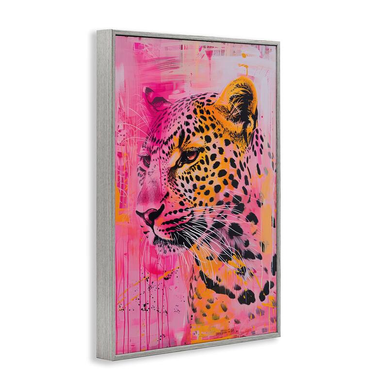 Stupell Vibrant Purple & Orange Cheetah Framed Giclee Art Design By LSR Design Studio