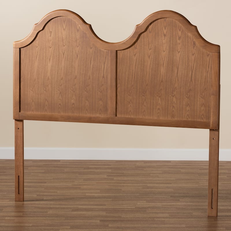 Ash Walnut Wood King Size Arched Headboard with Smooth Finish and Timeless Classic Design for Bedroom Decor