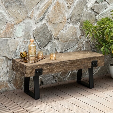 Earth-D Outdoor Indoor Patio Wood Style Bench - Seating Size: 48'' W x 15.75'' D x 18'' H