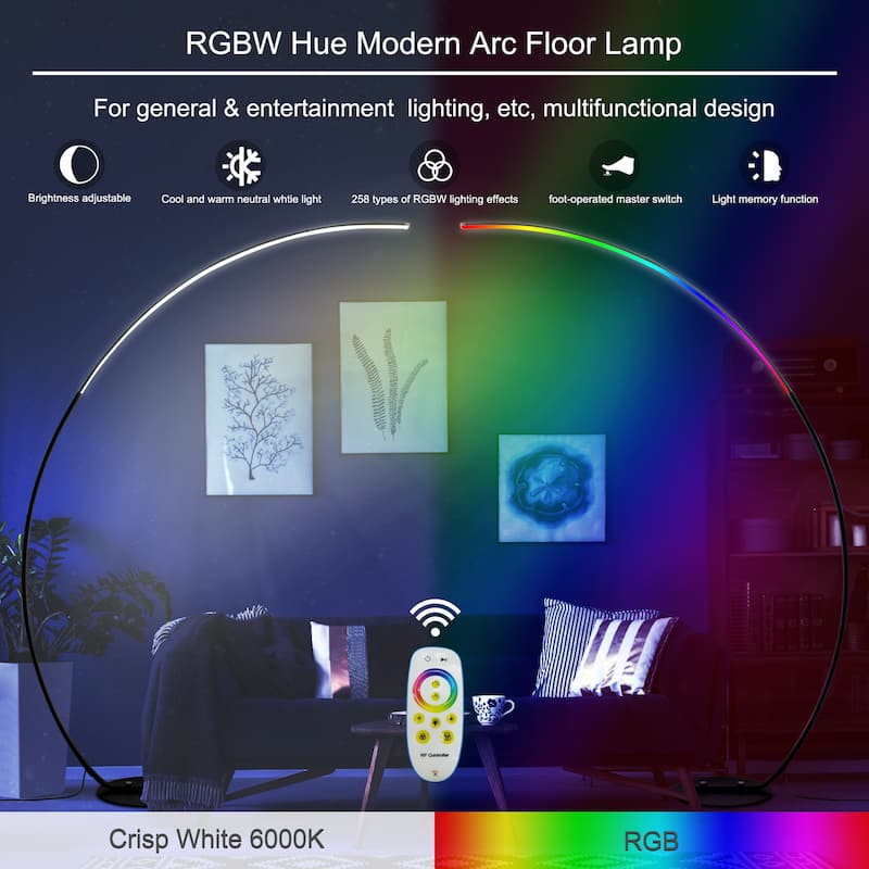 69" LED Arched Floor Lamp