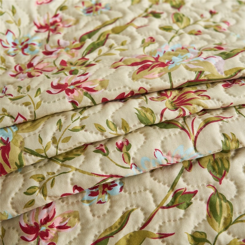 Vintage Antique Floral Quilt Set