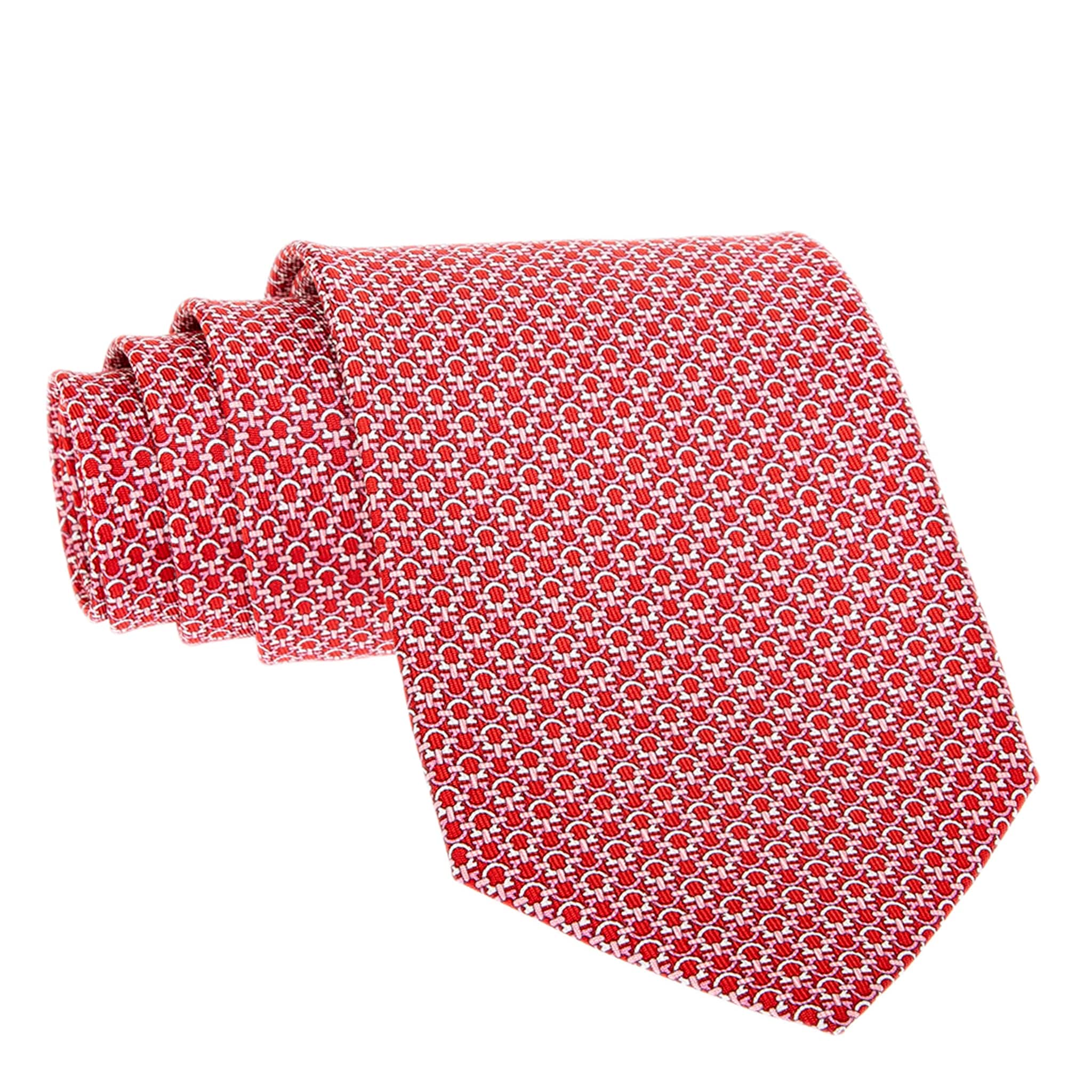 Ferragamo Gancini Print Silk Tie