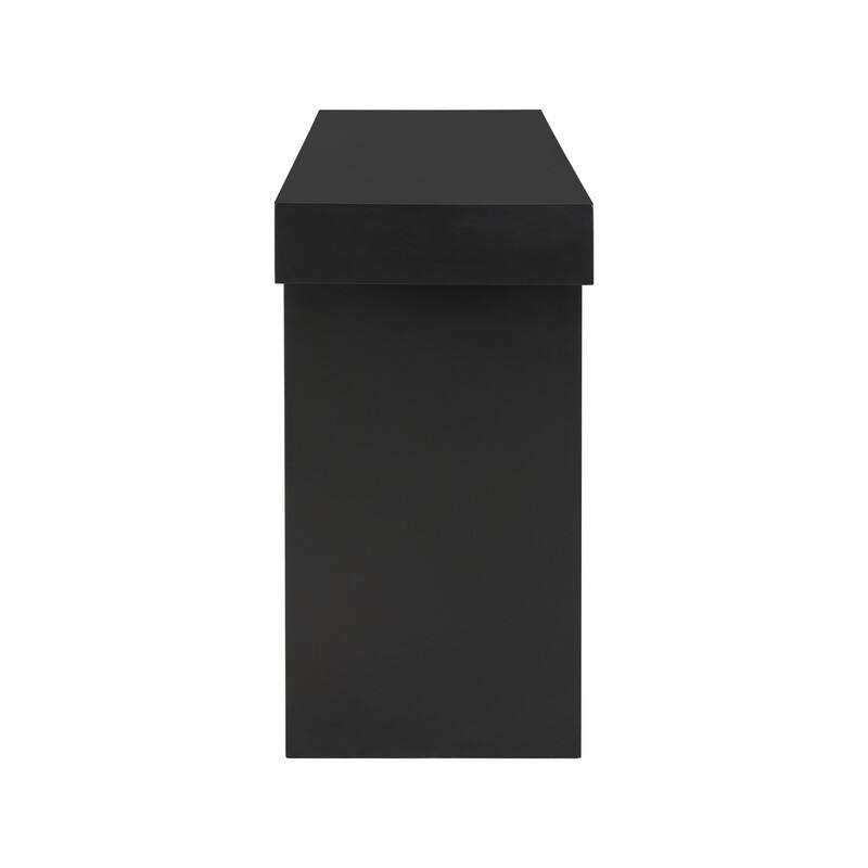 U-Style Large Console Table, Stylish Entryway Table with Geometric Design and Adjustable Feet