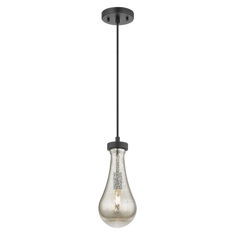Innovations Lighting Downtown Urban - Owego - 1 Light 5" Cord Hung Pendant - Mercury Shade/Matte Black