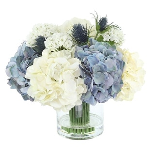 Classic Hydrangea Arrangement with Thistle and Viburnum