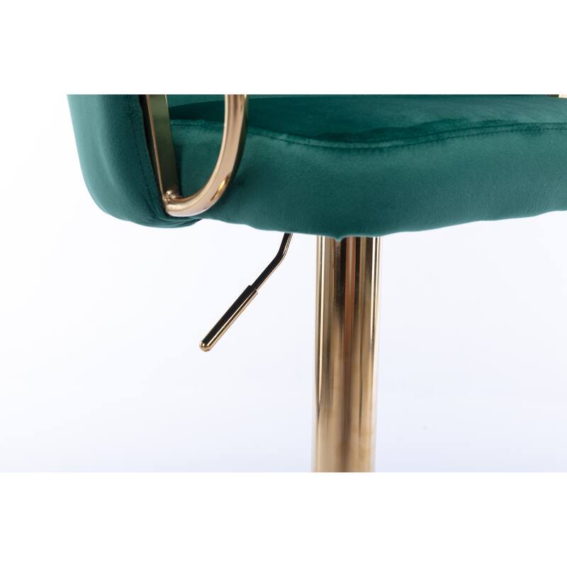 Velvet Swivel Bar Stools Set of 2, Counter Height Dining Chair with Padded Seat, Kitchen Island Stools with Footrest