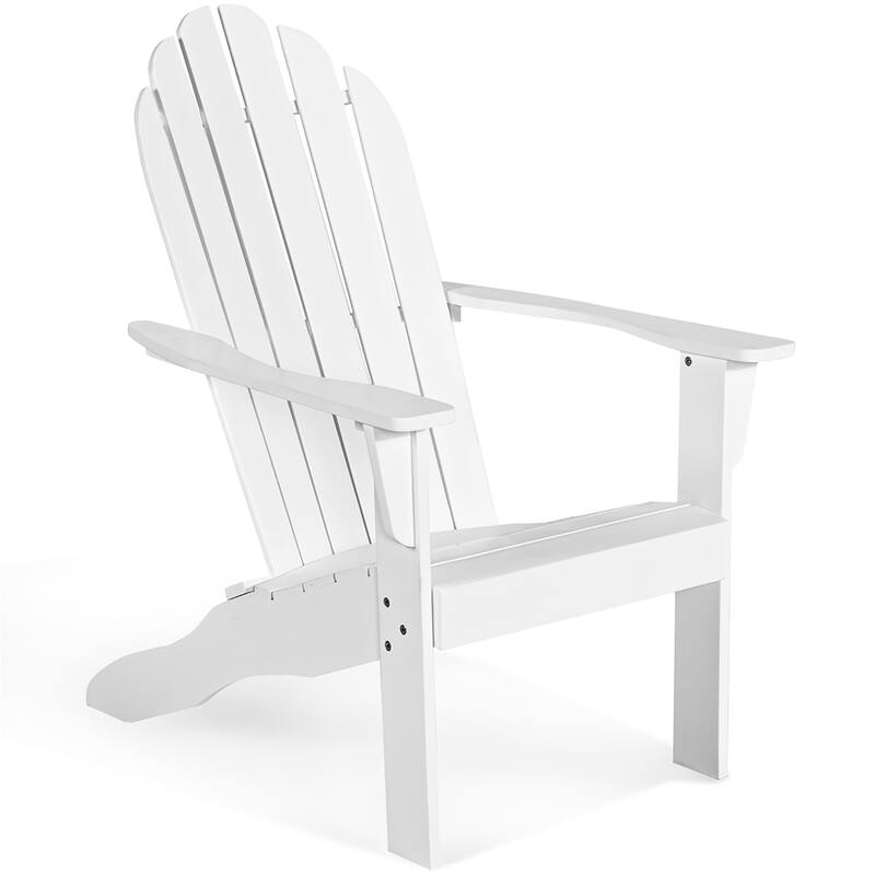 Adirondack Chair Outdoor Wooden Chair for Patio Garden Furniture - White