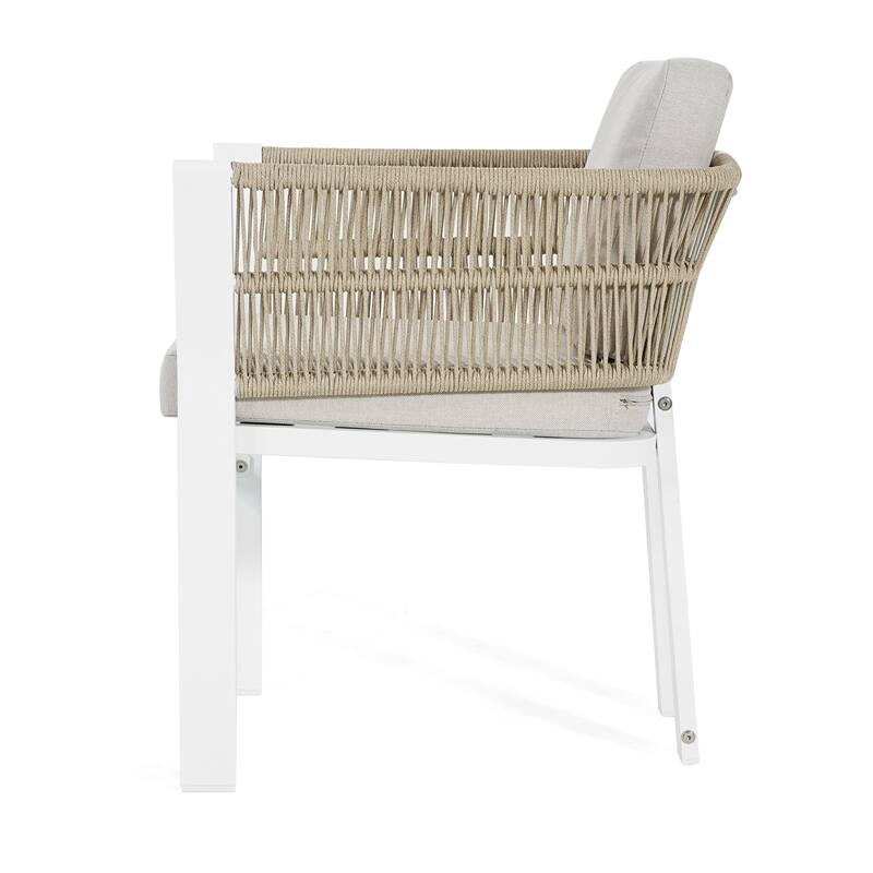 Christopher Knight Home - Outdoor Aluminum Dining Chair Set with Weather-Resistant Cushions