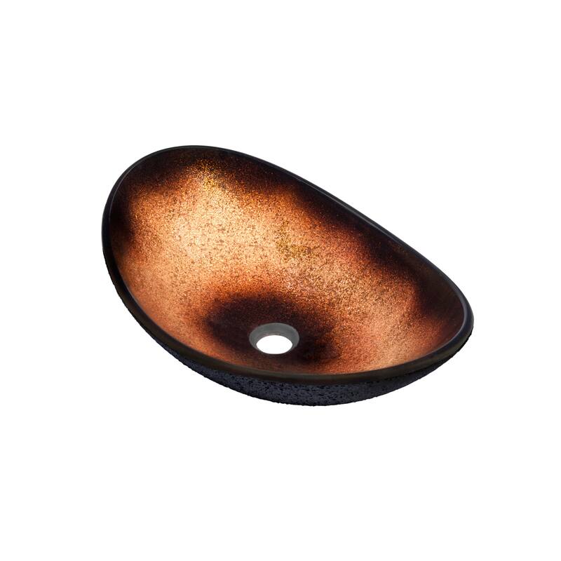 Miseno Oval 21-1/2" Tempered Glass Vessel Bathroom Sink