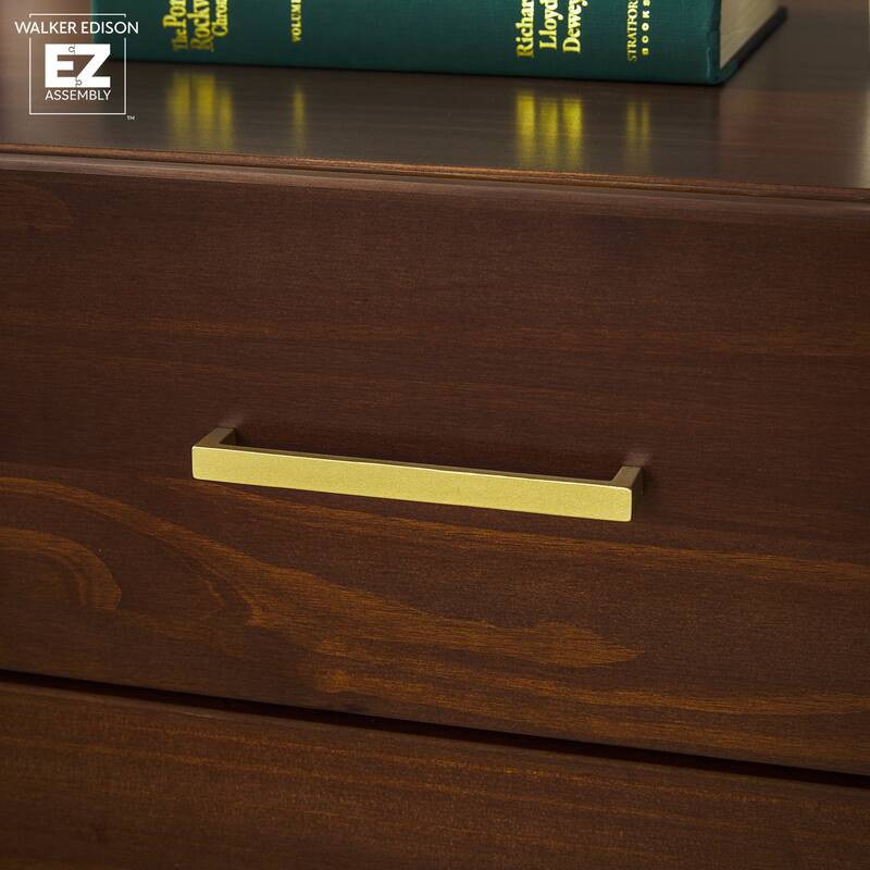 Walker Edison Solid Wood Dresser with Tempered Glass Top