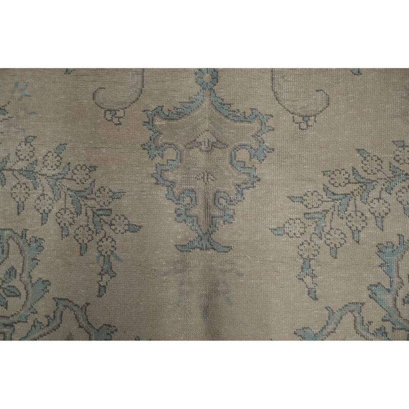 Hand Knotted Oriental 100% Wool Carpet Traditional Medallion Beige & Ivories Tabriz Area Rug - 12' 8'' X 9' 11''