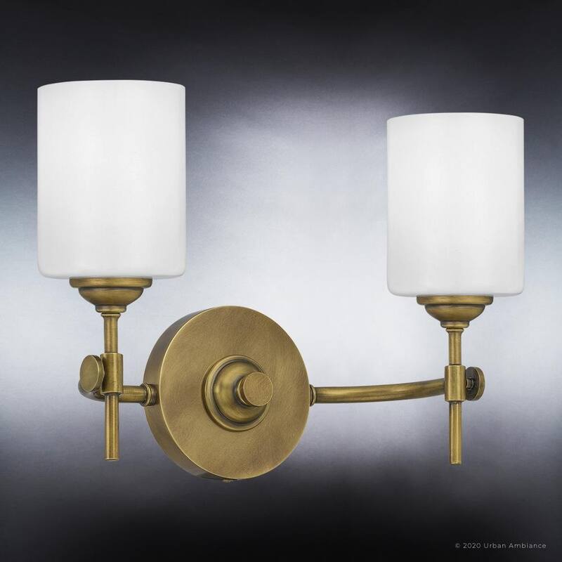 Luxury Mid-Century Modern Bath Vanity Light, 10"H x 15"W, with Cosmopolitan Style, Rustic Brass, by Urban Ambiance