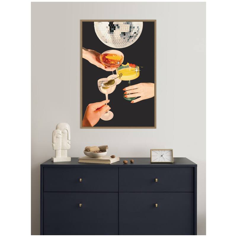 Kate and Laurel Cheers Print by Honey Island Studio Framed Canvas Wall Art Print