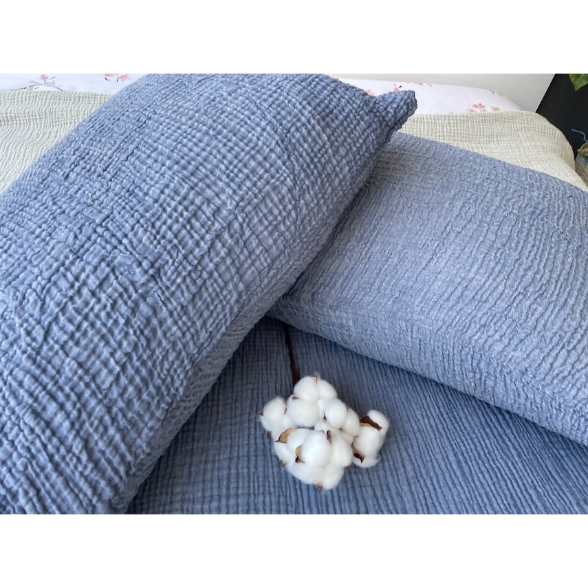 Sussexhome Soft Turkish Cotton Muslin Bed Shams, 2 Pieces - Picture 7 of 85