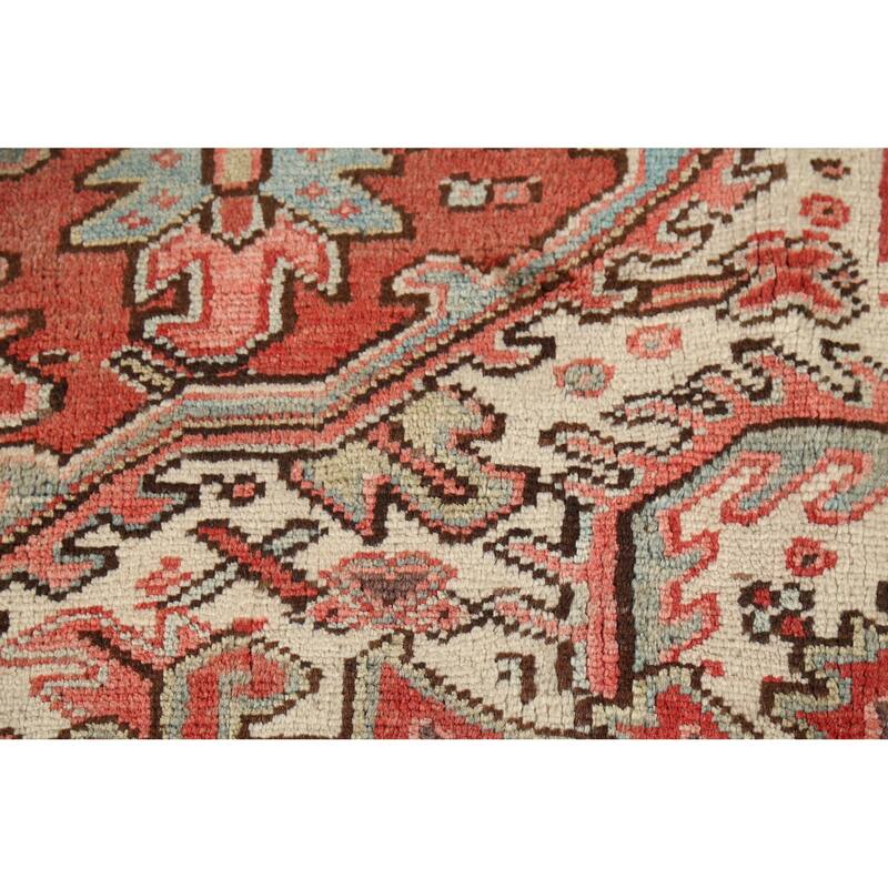 Medallion Heriz Persian Vintage Rug Handmade Traditional Wool Carpet - 9'4"x 13'2"