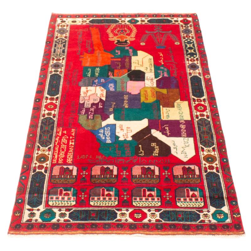 ECARPETGALLERY Hand-knotted Teimani Red Wool Rug - 3'4 x 6'4
