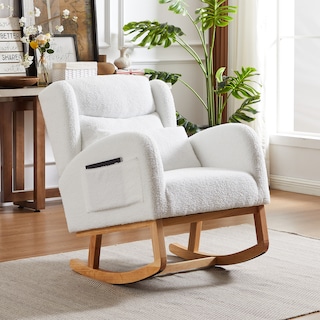 GDFStudio - Mariette Deluxe Rocking Chair with Ergonomic Support and Handy Storage - 27.2 "W