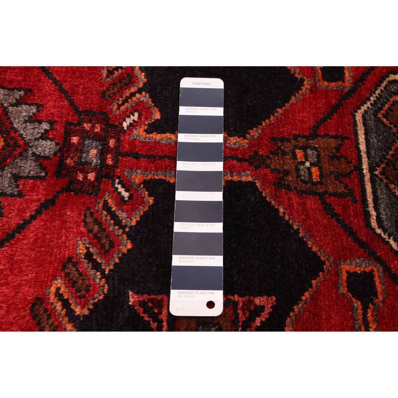 ECARPETGALLERY Hand-knotted Anadol Dark Navy, Red Wool Rug - 3'7 x 10'0