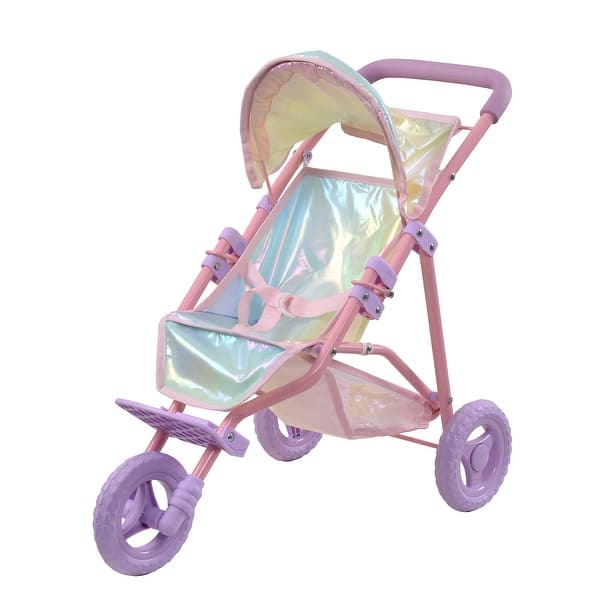 slide 2 of 8, Olivia's Little World - Magical Dreamland Baby Doll Jogging Stroller - Iridescent color