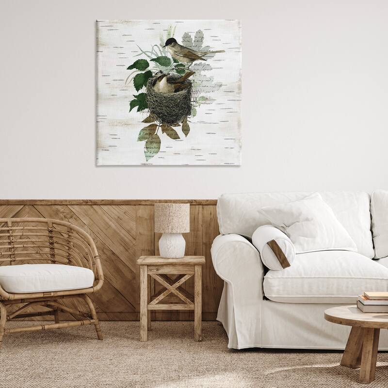 Stupell Birds in Vintage Nest Canvas Wall Art Design By Susan Arnot