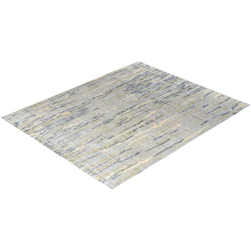 Modern One-of-a-Kind Hand-Knotted Area Rug - Gray, 8' 4" x 10' 1" - 8' 4" x 10' 1"