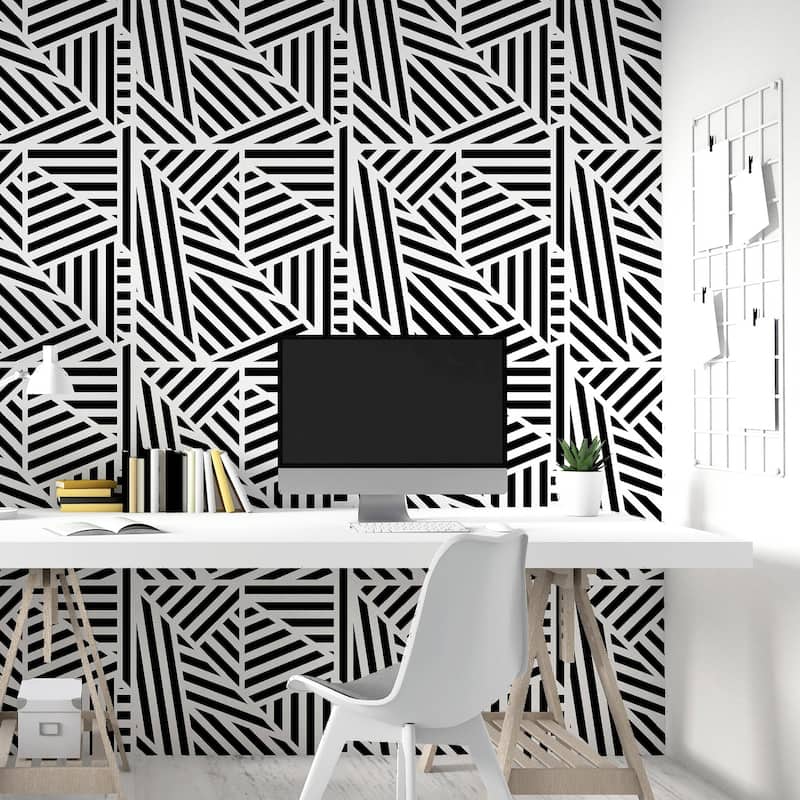 Arthouse Oswald Black Striped Geometric Wallpaper