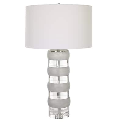 Uttermost Band Together Crystal & Wood Table Lamp - 16 W X 28 H X 16 D (in)