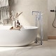 preview thumbnail 3 of 12, 33" H Solid Brass Floor Mounted Freestanding Tub Faucet with Hand Shower and Diverter