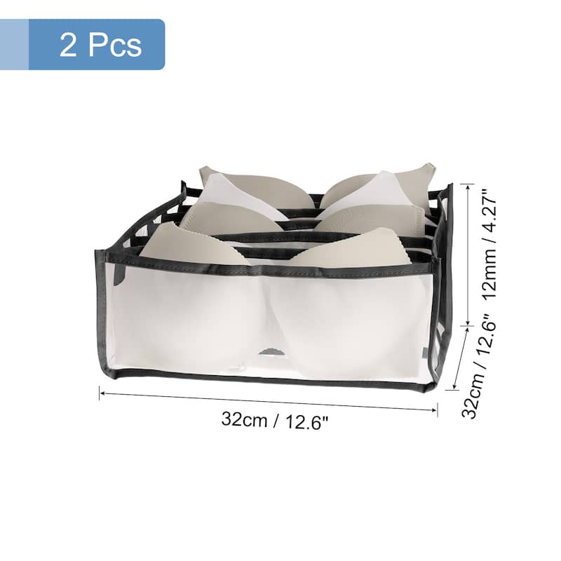 2pcs Foldable Drawer Organizer Closet Storage Box For Underwear Bra - 12.60" x 12.60" x 4.72"