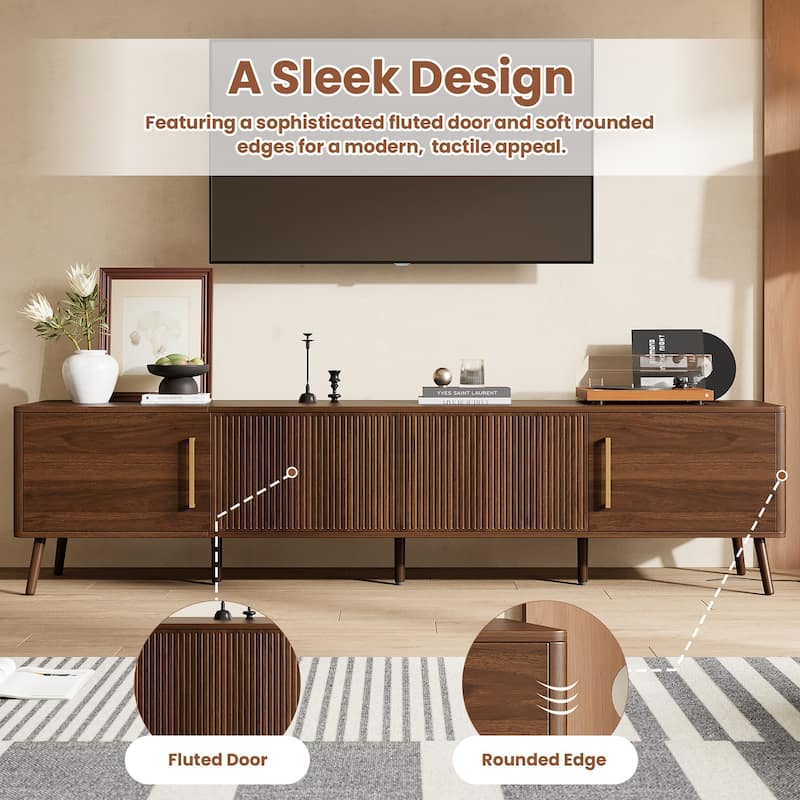 78 in with Fluted Door TV Stand for TVs up to 85 in - n/a