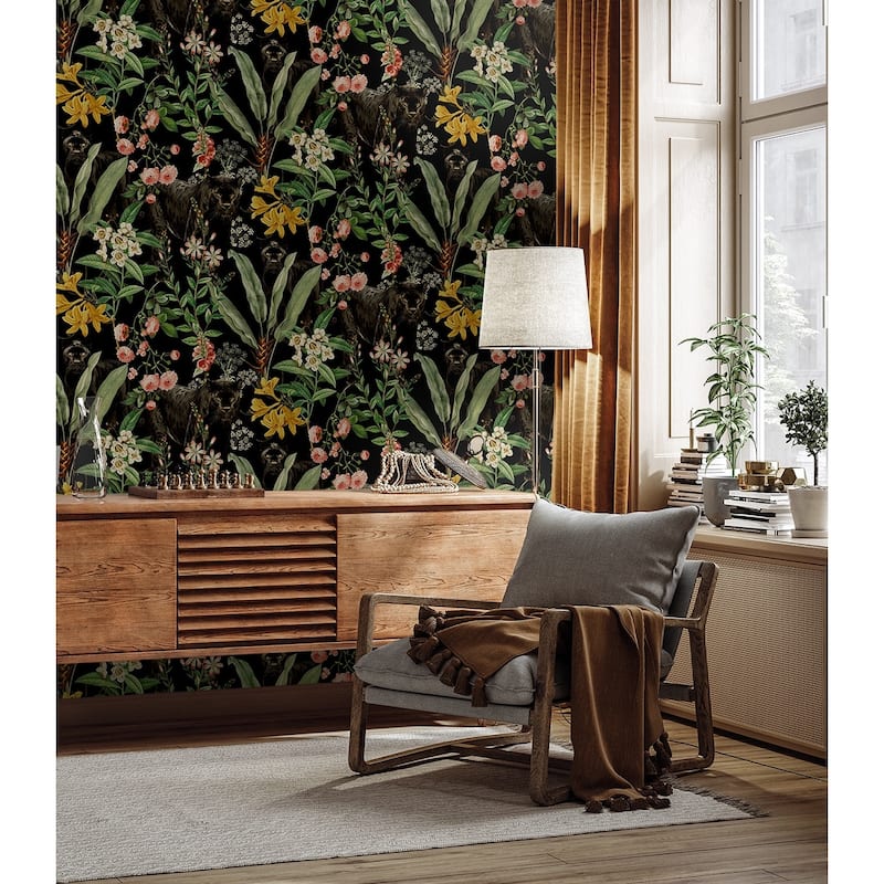 Harry & Grace Panther Jungle Peel and Stick Wallpaper - 20.5 in W x 18 ft. L