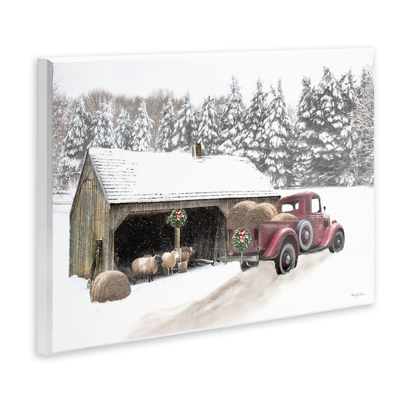 Stupell Snowy Winter Farm Sheep Wall Plaque Art Design By Robin-Lee Viera