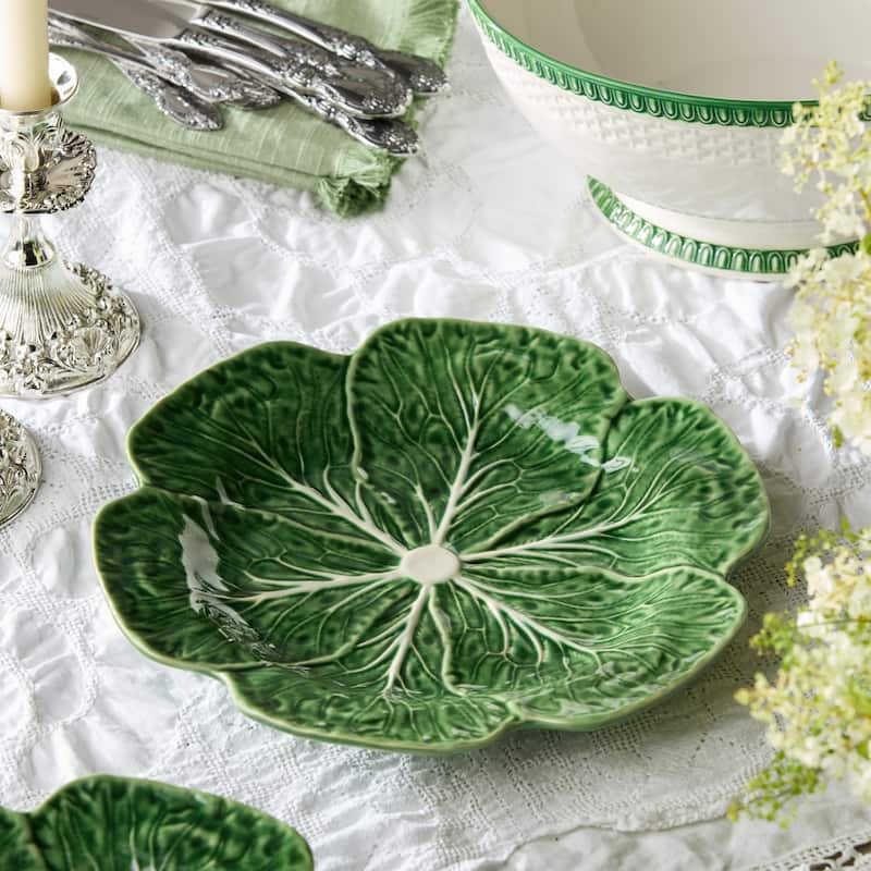 Certified International Le Jardin Set of 4 Cabbage 3-D Dinner Plate 11" - 11"W x 11"D x 1.25"H