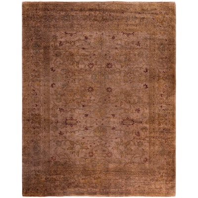 Overdyed One-of-a-Kind Hand-Knotted Area Rug - Brown - 8' 1" x 10' 4"