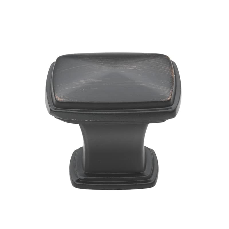 GlideRite 5-Pack 1-1/4 in. Oil Rubbed Bronze Square Deco Cabinet Knobs - Oil Rubbed Bronze