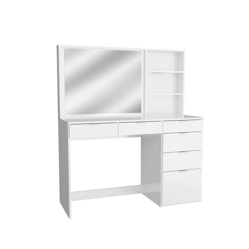 Kappesberg Jade Vanity with Mirror – 6 Drawers and Open Niches - N/A