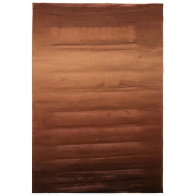 ECARPETGALLERY Machine Woven Lotus Mod Brown Polypropylene Rug - 6'7 x 9'8
