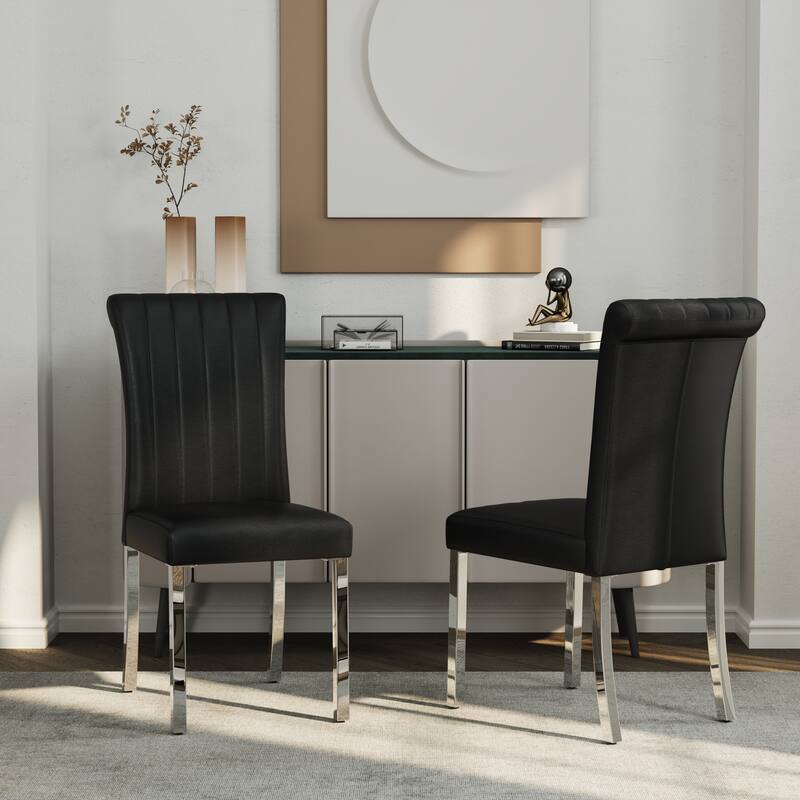 Luxury Dining Table Set with PU Leather Dining Chairs