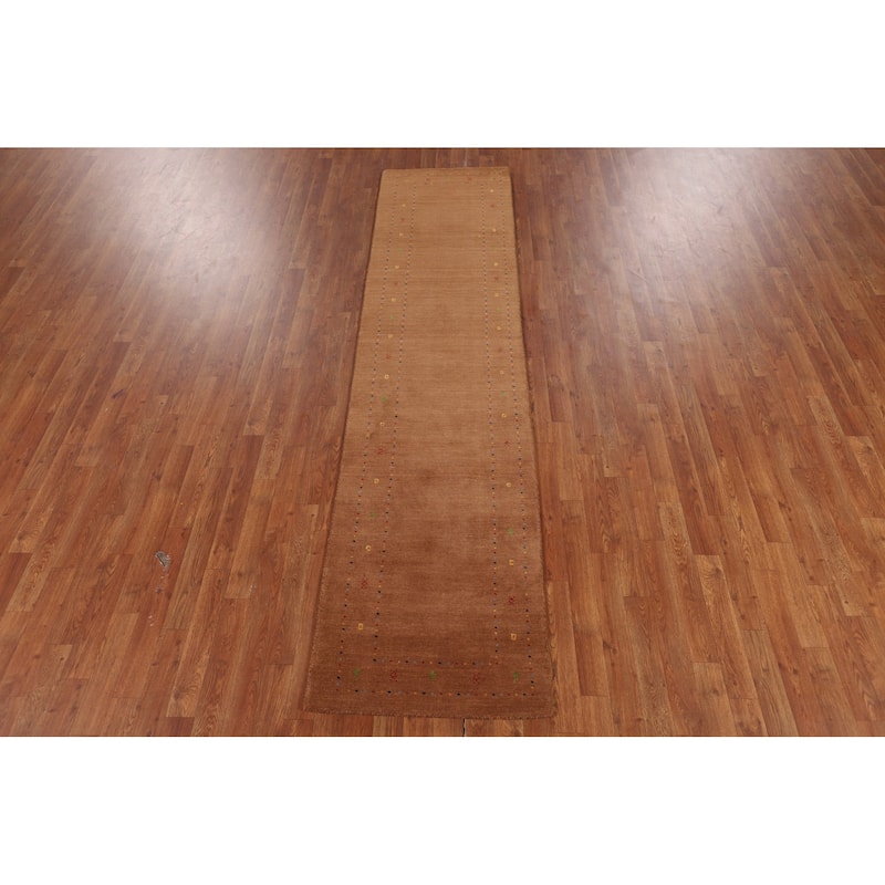 Tribal Gabbeh Oriental Runner Rug Hand-Knotted Wool Carpet - 2'3"x 9'4"