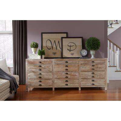 Avignon 91-inch Reclaimed Elm 12-Drawer Apothecary Chest