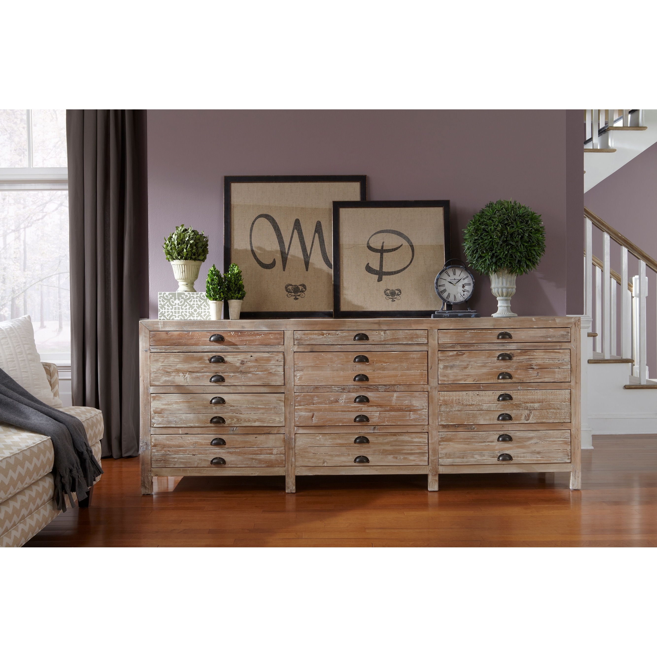 Furniture Classics Avignon 91-inch Reclaimed Elm 12-Drawer Apothecary Chest