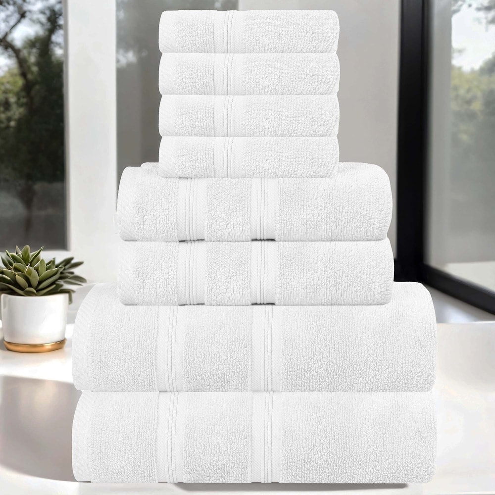 Superior Smart Dry Zero Twist Cotton 8-Piece Assorted Towel Set