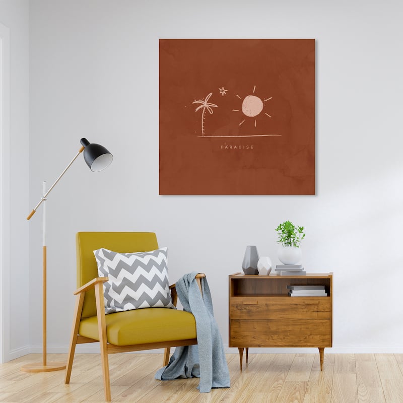 Wynwood Studio Canvas Nautical and Coastal Paradise Brown and Cream White Nautical & Coastal Wall Art Canvas Print - 30 x 30