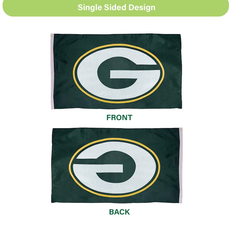 Green Bay Packers Single Sided Flag w/ 2 Grommets, 3'x5'
