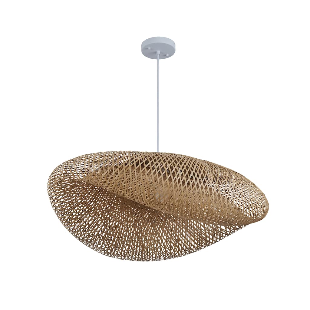 32 Inch Bamboo chandelier 1 Lt - Bamboo Finish